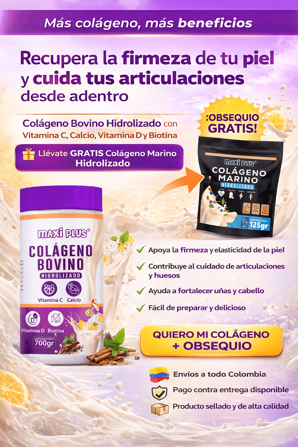 Recupera la firmeza de tu piel, fortalece tus articulaciones y cuida tus huesos desde adentro
