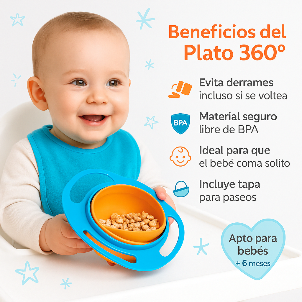 Plato Giratorio Antiderrames Para Bebes